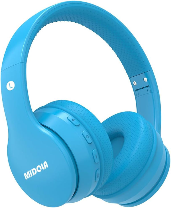 MIDOLA Kids Headphones, Bluetooth 5.4 Wireless, 68H Play Time, Volume Limit, Over-Ear Foldable Headset, Blue