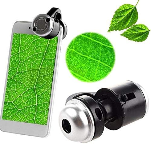Jiusion 30X Zoom Bright LED Stereo Microscope Magnifier Clip-On Cell Phone Mobile Phone Camera Lens Compatible