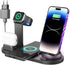 6 in 1 Wireless Fast Charger (Black) Charging Station for iPhones, Smart Phones, Airpods, Smart Watches with USB