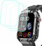 Tempered Glass Screen Protector for Hvlgmrc P66 1.96 inches Rugged Smart Watch, 3pcs, 9H
