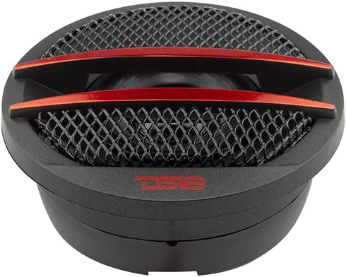 DS18 TX1R 1.38-inch Tweeter Set of 2 (Black/Red) - 200 Watts Max with Mounting Kit
