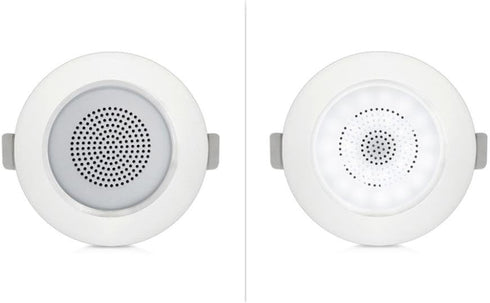 Pyle 4” Pair Flush Mount in-Wall in-Ceiling 2-Way Home Speaker System with Built-in LED Lights, White