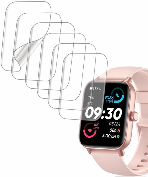 Screen Protector Compatible with IDW19 1.8” MILOUZ aeac KALINCO Quican Hoowel Veryfit Smart Watch, Soft TPU, 6-pack