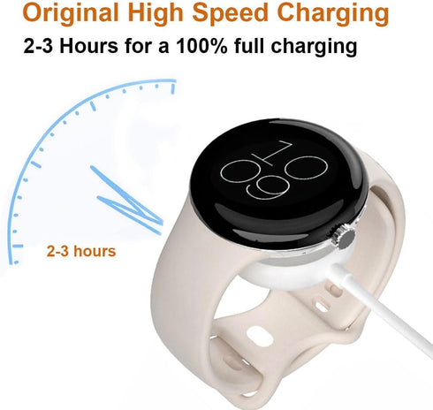 Google Pixel Watch 2 Charger, Magnetic USB A Wireless Fast Charging Cable Cord Adapter (3.3 ft/100cm, White)