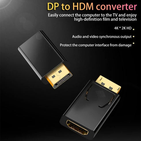 2Pcs DisplayPort to HDMI Adapter Converter, DP Male to HDMI Female Cable for PC, TV