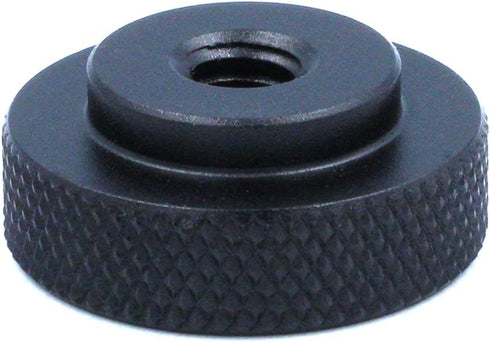 2 Pack 25mm Large Knurled Edge 1/4"-20 Female Thumb Wheel Lock Nut Adapter, Black