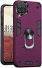 Folmeikat Samsung Galaxy A12 5G Case, Shockproof Armor with 360 Rotating Ring Kickstand, Wine Red