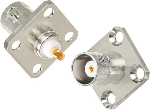Superbat BNC Connectors BNC Female Jack 4 hole Flange Panel Chassis Mount Coaxial Solder Connector 5pcs by Superbat