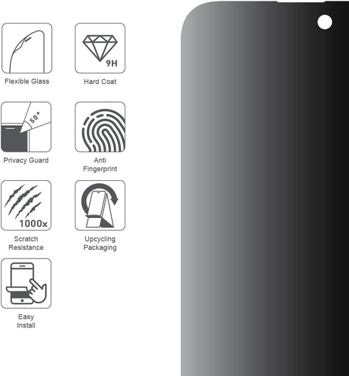 iPhone 14 Pro Max ARMOR Flexible Glass Screen Protector, 9H Privacy Guard for ultimate protection.