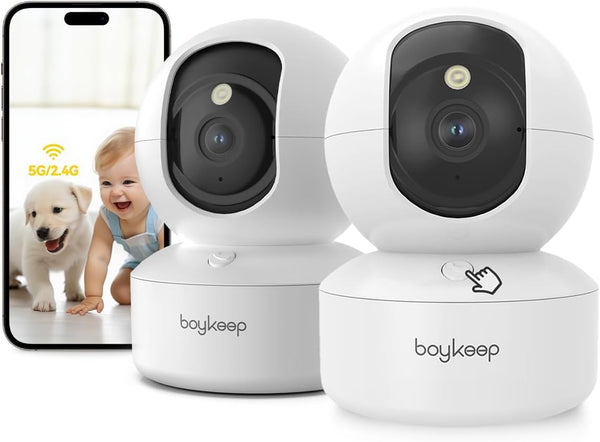 BoyKeep 2K Pet Camera, Indoor Security Camera, 5G/2.4GHz WiFi Cameras for Baby Dog