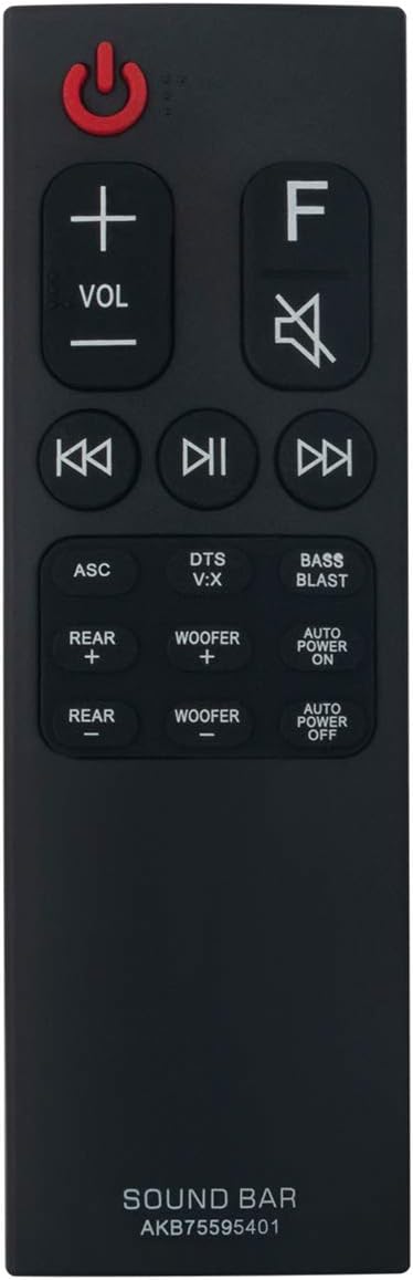 ZdalaMit AKB75595401 Sound Bar Replace Remote Control Applicable for LG Soundbar SK5R SK5Y