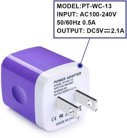 USB Charger Plug,Wall Charger,Charging Block,5-Pack 2.1A/5V Portable Power Cube Charger Adapter Compatible for iPhone 15/14/13/12/11 Pro Max/Xs Max/XR/8/7/6S/6,Samsung Galaxy S24 S23 S22 S21,LG,Moto
