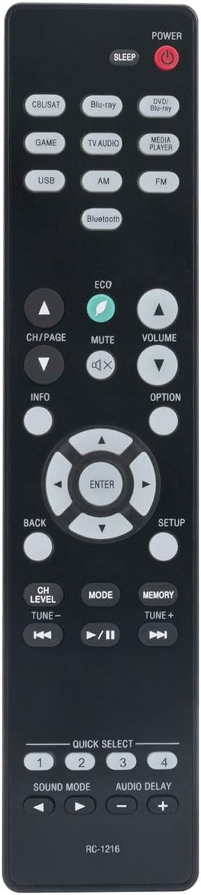 RC-1216 RC1216 Replacement Remote Control for Denon AV Surround Stereo Receiver Models AVR-S530BT, AVR-S540BT,
