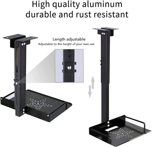 Universal Ceiling Mount with Tray, Adjustable 11.4-22 inches, No Hole Installation, Aluminum Alloy, for Projector/Camera