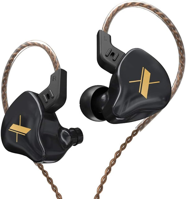 KZ EDX in-Ear Monitors - HiFi Stereo Stage/Studio IEM Wired Noise Isolating Earphones with Detachable Cable 2Pin (Black)