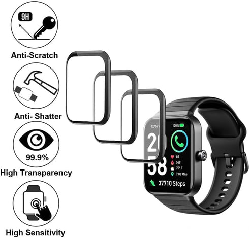 3D Screen Protector Compatible with SKG V7 Cyber and IDW15 1.8” Fitpolo Smart Watch
