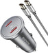 USB C Car Charger with 60W Braided Cable, Mini 60W Fast Charging Cigarette Lighter, Dual PD3.0 Charger for iPhone 15,