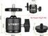 UTEBIT 2 Pack Mini Ball Head with 1/4" Hot Shoe Mount Adapter, 360° Swivel for DSLR Camera