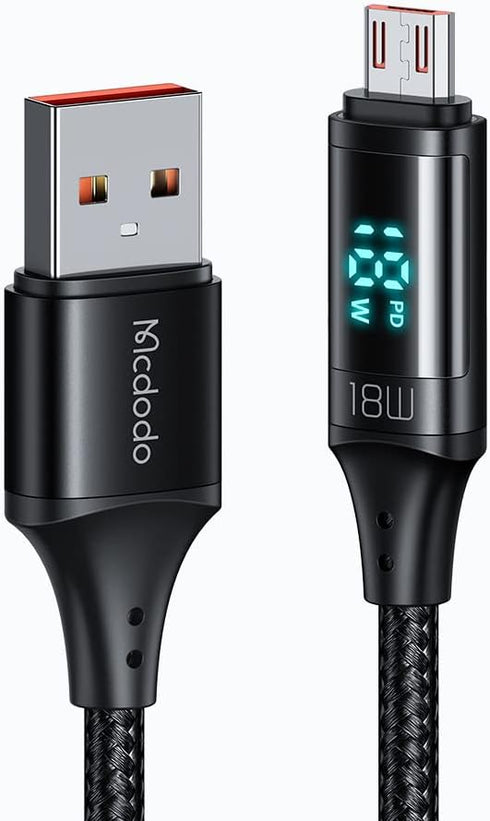 mcdodo Micro USB Nylon Braided Sync Charge USB Data Cable 4FT/1.2M Compatible with Samsung/HTC/MP3 (Micro Black)