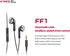 FiiO FF1 3.5mm HIFI Music Wired Bass Earbud 14.2mm Dynamic HD Microphone Earphone for Gaming Meeting Video (Black)