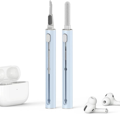 Cleaner Kit for AirPods Pro 1 2 3, Pen Shape Cleaning Kit with Soft Brush and Sponge Tool for Earbuds and Devices (Blue)