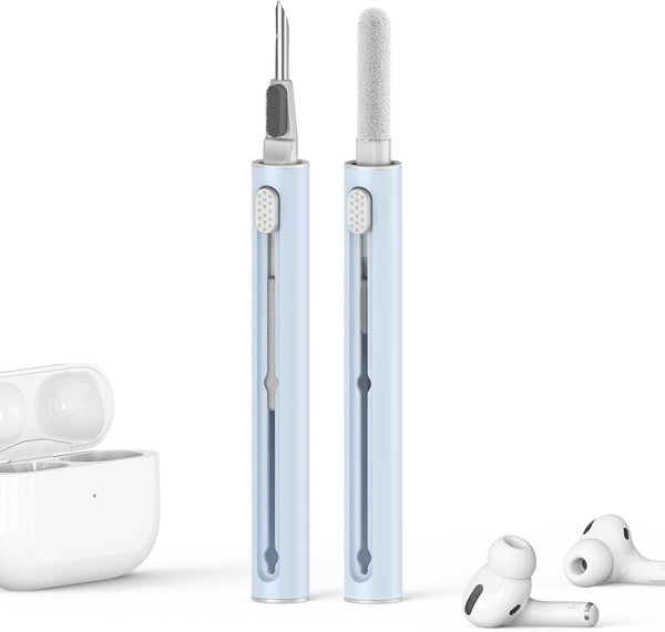 Cleaner Kit for AirPods Pro 1 2 3, Pen Shape Cleaning Kit with Soft Brush and Sponge Tool for Earbuds and Devices (Blue)
