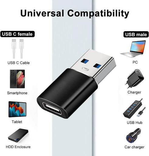 USB C Adapters 4 Pack - USB C to USB 3.0 OTG and Micro USB to USB C Adapter for MacBook Pro, Samsung Galaxy,