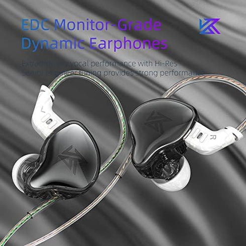 KZ EDC in-Ear Monitors, HiFi Stereo IEM Wired Noise Isolating Sport Earphones for Musician Audiophile (Blue Purple)