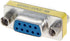 Fielect DB9 VGA Gender Changer 9 Pin Female to Female Mini Coupler Adapter Connector, Blue Pack of 1