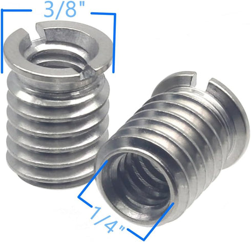 Stainless Steel 1/4"-20 Female to 3/8"-16 Male Screw Adapter, 4 Pieces, 12.5mm Height