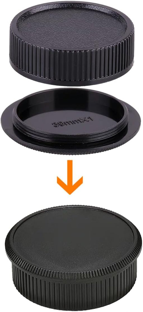 M39 Camera Body Cap & Rear Lens Cover Compatible for Leica L39 M39 Camera and 39mm Screw Mount Lens (2 Pack)