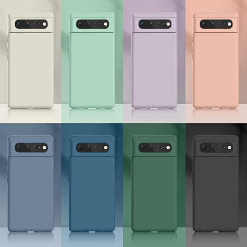 Silicone Phone Case for Google Pixel 6, Soft Protective Anti-Scratch Shockproof Cover for Men and Women, Black