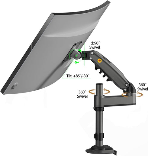 NB North Bayou Monitor Desk Mount Long Arm for Monitors 4.4 to 19.8lbs, Ultra Wide Full Motion