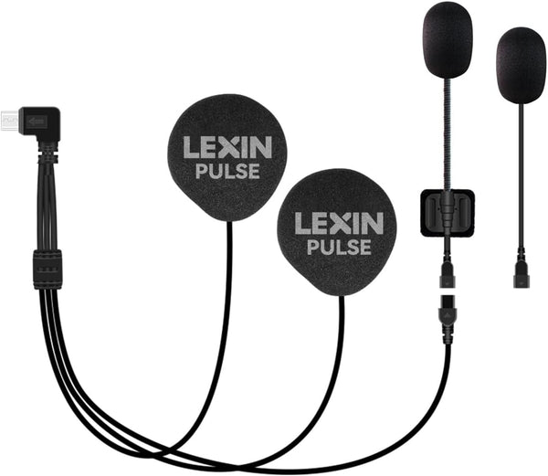 LEXIN Pulse Pro Audio Set for Helmet Bluetooth Headset, 40mm Speakers, Type-C Connector for Various Models