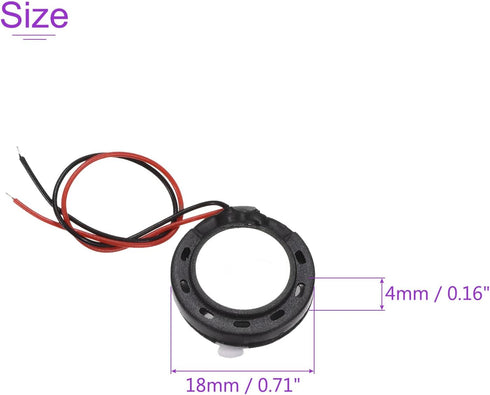 DMiotech 1W 8 Ohm 18mm Diameter Mini DIY Magnetic Speaker Internal Replacement Loudspeaker with Wire for Mobile Phone