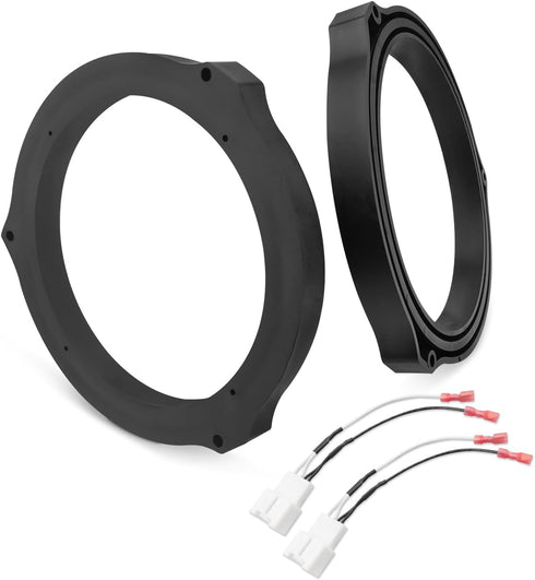 VelvetunVillay 6.5 Inch Front Rear Door Speaker Spacer with Speaker Wiring Harness 2