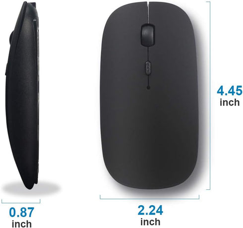 Bluetooth Mouse for Laptop/iPad/iPhone/Android PC, Rechargeable Quiet Slim Wireless Mice Compatible with