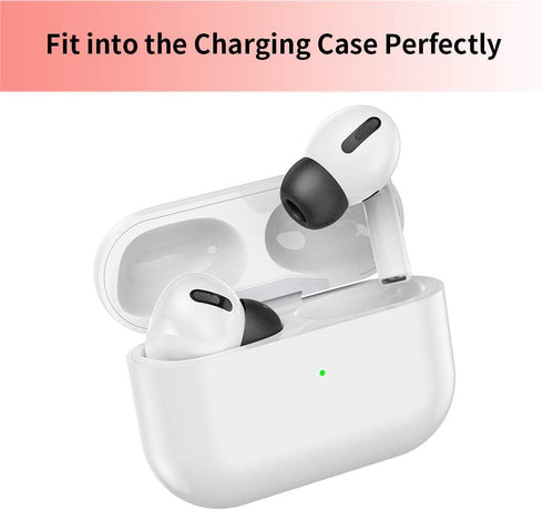 Lanwow Premium Memory Foam Tips for AirPods Pro, Anti-Slip Eartips, Fit in Charging Case, 3 Pairs (S/M/L, Black)