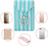 RFID Cell Phone Card Holder Stick on Wallet for Back of Phone, Green Striped for iPhone Android Smartphones