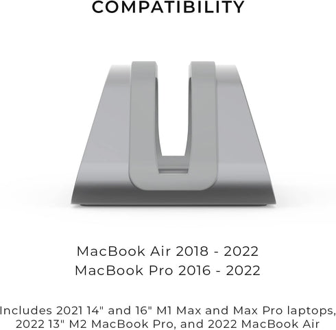HumanCentric Vertical Laptop Stand for MacBook - Compatible with MacBook Pro, Air, Laptop Holder for Apple Desk Stand