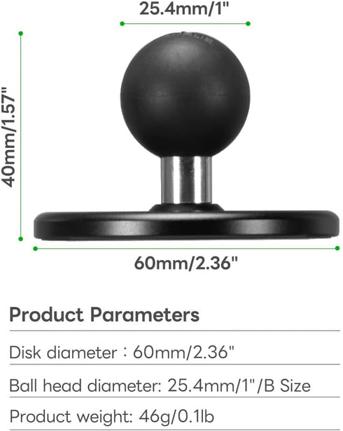 FANAUE Magnetic Car Mount for RAM Mount B Size Ball Head - Magnetic Phone Holder for 4.7-7.5" Smartphones