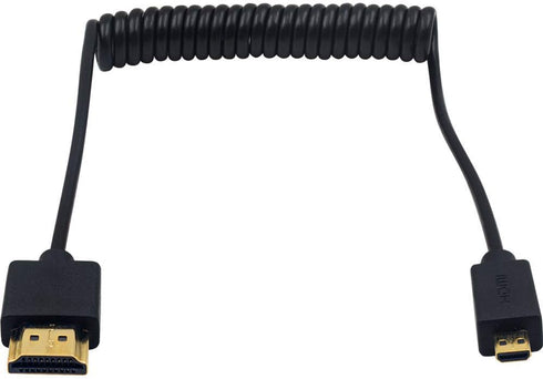 Duttek Micro HDMI to HDMI Coiled Cable 1FT-4FT, 4K@60Hz HDMI to Micro