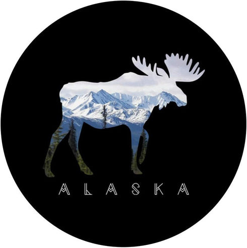 Alaskan Moose and Alaska Landscape Souvenir PopSockets Grip and Stand for Phones and Tablets