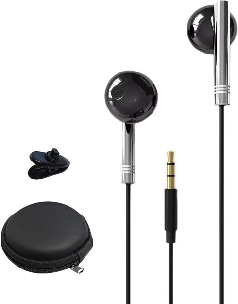 Wired Earbuds No Microphone, Noise Cancelling in Ear Headphones, 3.5mm Bass Earbuds for Computer, Laptop