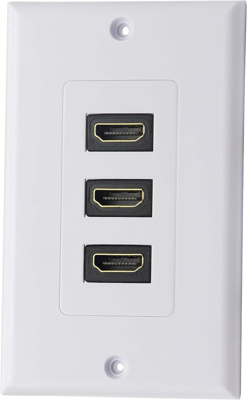 zdyCGTime 3-Port HDMI 2.0 Decorative Wall Plate - HDMI, Component, Composite Audio Video Wall Outlet Mount Panel,