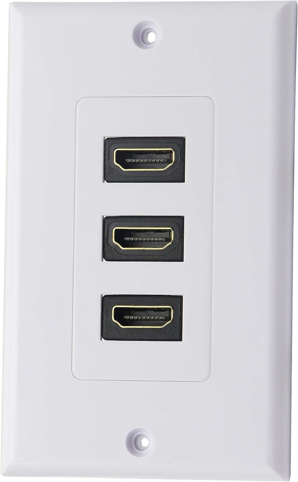 zdyCGTime 3-Port HDMI 2.0 Decorative Wall Plate - HDMI, Component, Composite Audio Video Wall Outlet Mount Panel,