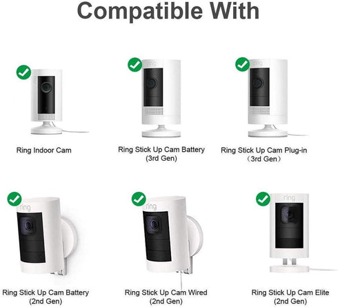 Wall Mount for Ring Indoor Cam (1st Gen) and Ring Stick Up Cam - 360 Degree Adjustable Mount Bracket for Security