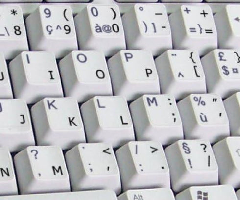4Keyboard English US Clear Transparent Background Keyboard Stickers with Black Lettering