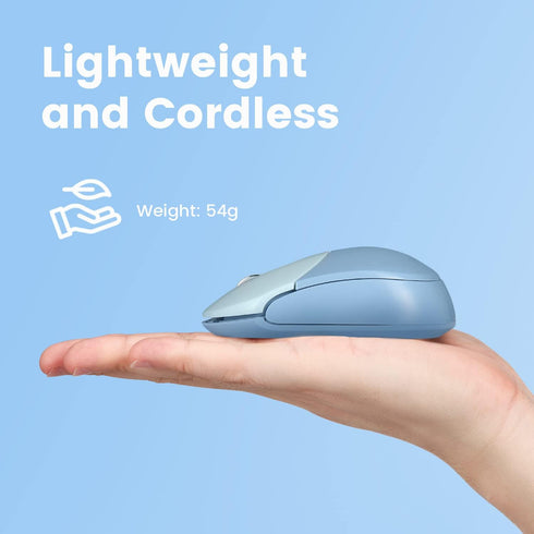Perixx PERIMICE-802BL Wireless Bluetooth Mouse, Portable Design, Compatible with Windows, iOS, Android, Blue
