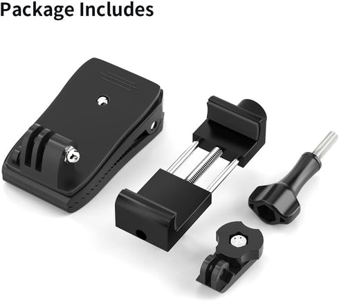 Anti-Slide Backpack Strap Clip Mount for Phone, 360 Degree Rotary Backpack Clamp for Video Recording